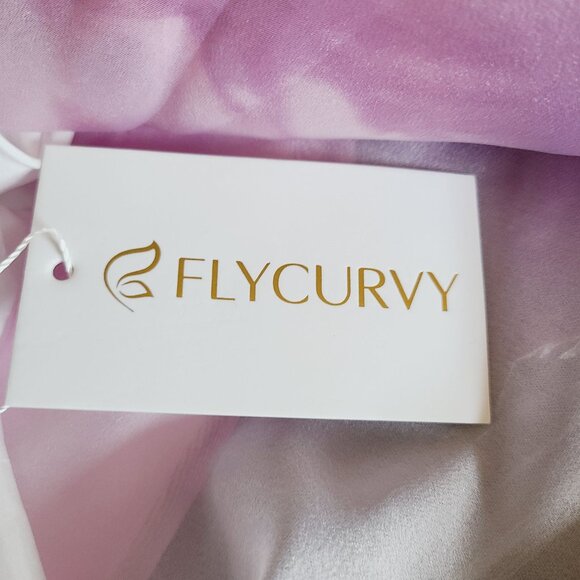 Pink & Purple Floral Midi Fit And Flare Dress With V-Neck Sleeveless Design NWT - Picture 16 of 16